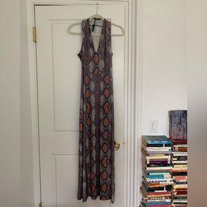 Snake print maxi dress